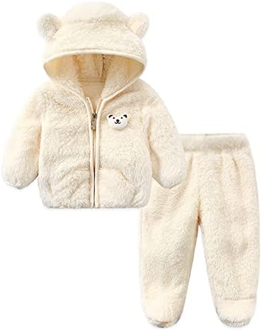 Bear Ear Winter Coats for Babies Soft Warm 2Pcs Set