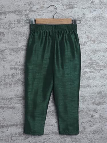 AHHAAAA Kids Ethnic Cotton Silk Blend Sequin Print Indo-Western Sherwani Set for Boys