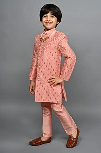 AHHAAAA Silk Blend Kids Party Wear Sherwani Set for Boys