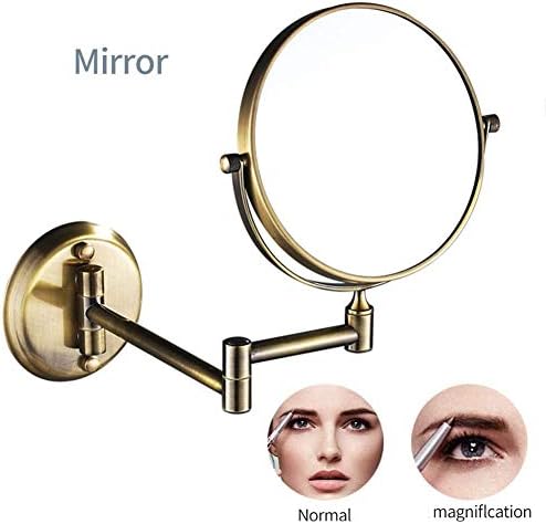 Durable Double-Sided 8-Inch Makeup Mirror Wall-Mounted with Magnification 360-Degree Swivel Extendable Arm