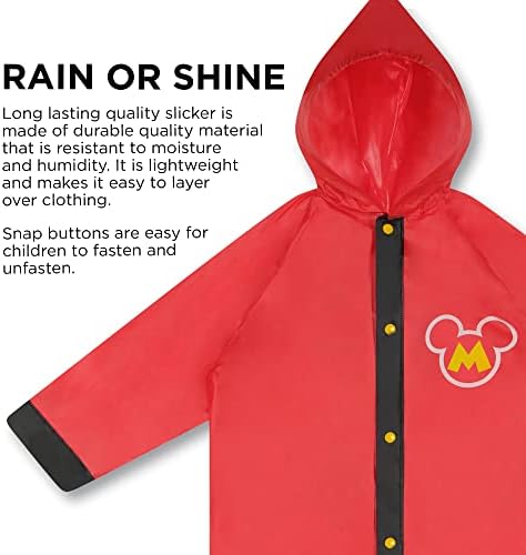 Disney Boys Little Umbrella Poncho Raincoat Set - Perfect for Rainy Days