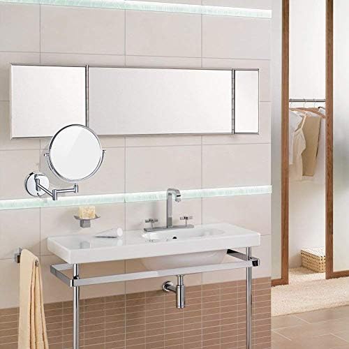 10X Wall-Mounted Makeup Mirror with 5x Magnification