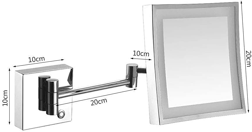 Wall-Mounted 3X Magnifying LED Shaving Mirror with Touch Screen Swivel Extendable