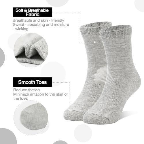 ZERULETS Toddler Socks - 15 Pairs Kids Crew Mid Calf Socks for BoysGirls 1-13 Years