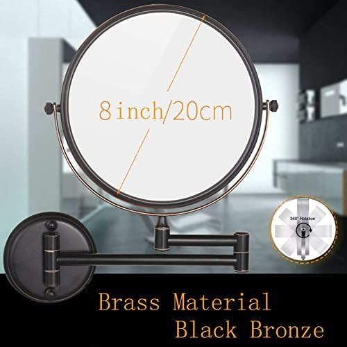 8-Inch Wall-Mounted Double-Sided Makeup Mirror with 3x-10x Magnification