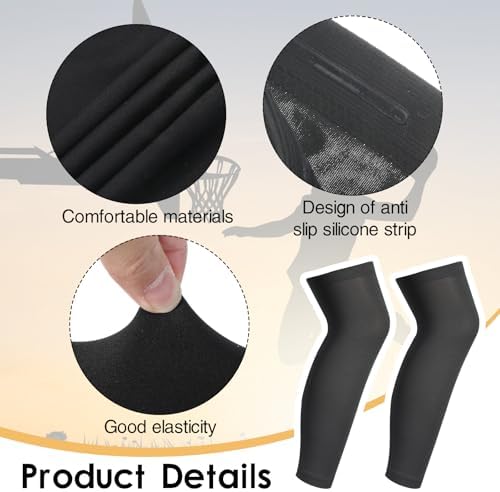 2-Pair Compression Leg Sleeves for Kids Supportive Breathable UV-Proof