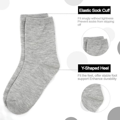 ZERULETS Toddler Socks - 15 Pairs Kids Crew Mid Calf Socks for BoysGirls 1-13 Years