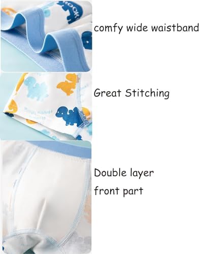 CHUNG Toddler Boys Soft Cotton Boxer Briefs Dinosaur Pattern Pack