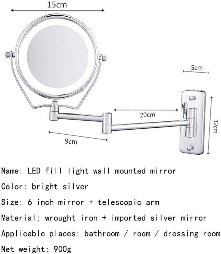 DEIHGE LED Makeup Mirror with 360 Rotating and 5X Magnification