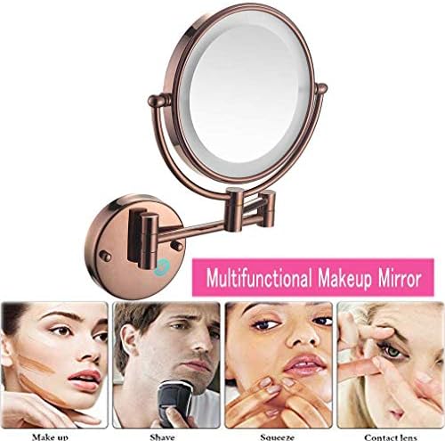 Wall-Mounted Makeup Mirror with LED Lights for Bathroom
