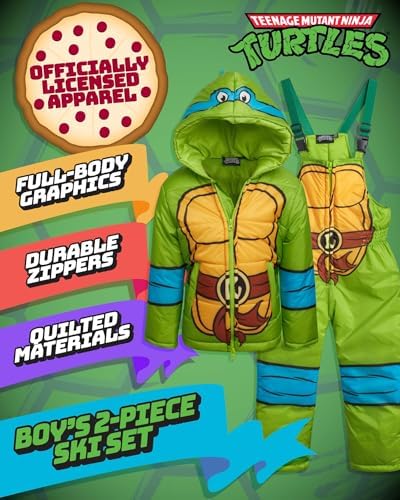 Teenage Mutant Ninja Turtles Boys Skier Set for Kids Ages 3T-7 - 2-Piece Set