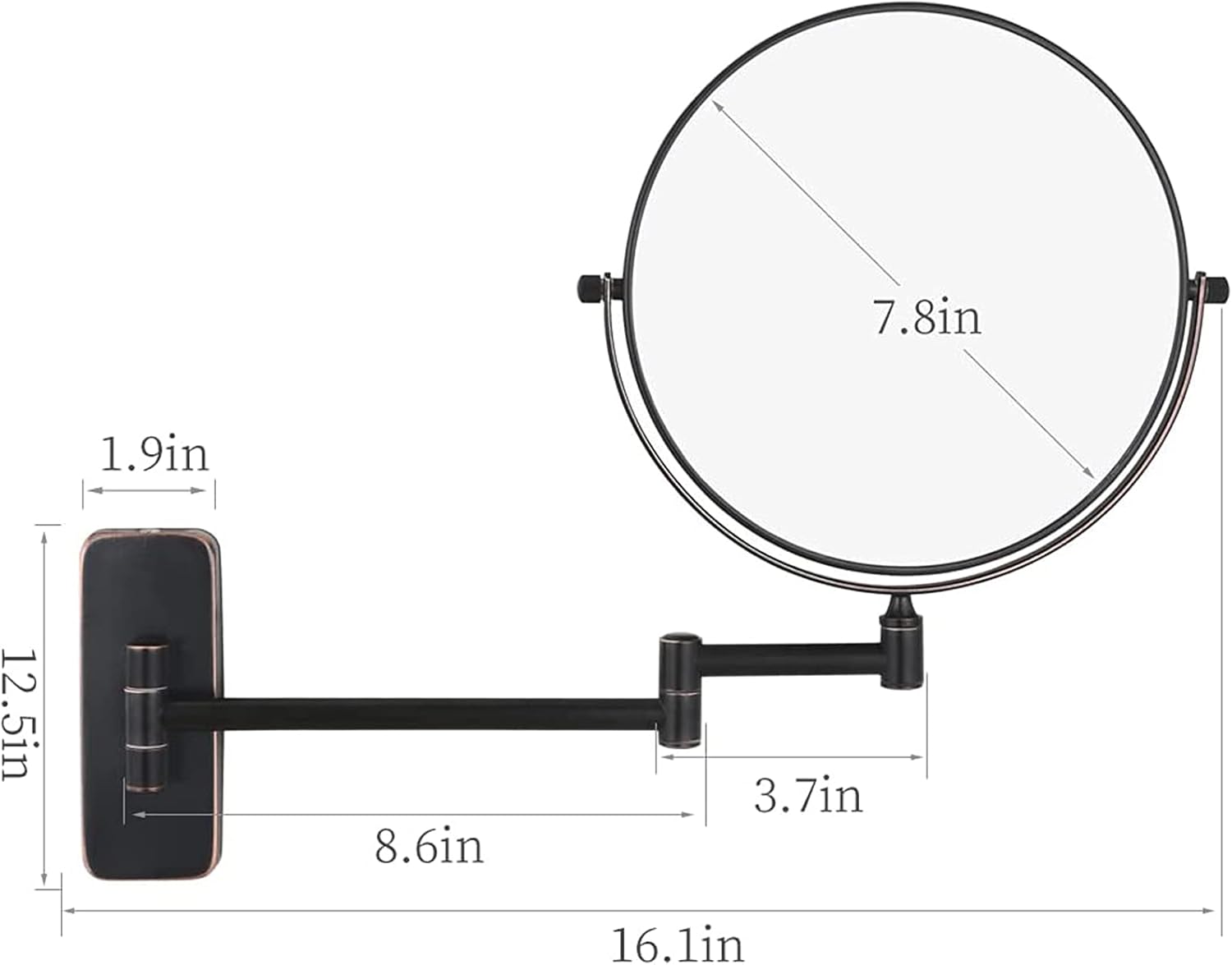 NOVCE 8-inch Double-Sided Makeup Mirror