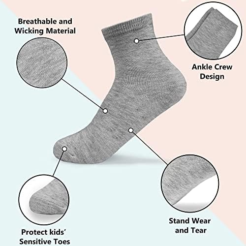GENTABY Kids Crew Socks 15 Pairs for Boys and Girls