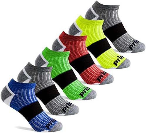 Prince Boys Low Cut Athletic Socks with Cushion for Active Kids 6 Pair Pack