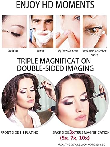 Makeup 360-degree Extendable Vanity Mirror Black