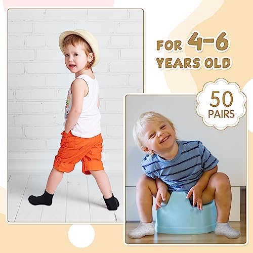 50 Pairs Toddler Ankle Socks for Kids