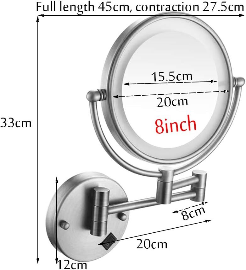 Stylish Makeup Vanity Mirror with Extendable Height and Built-in Lights