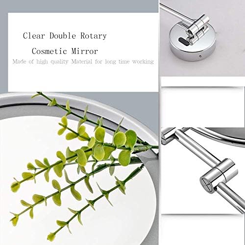 Wall-Mounted Makeup Mirror 8-inch Bright Silver Extendable