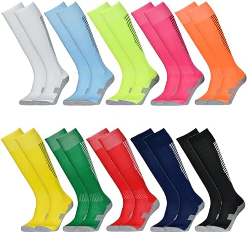 Tery 10-Pair Kids Soccer Knee High Socks