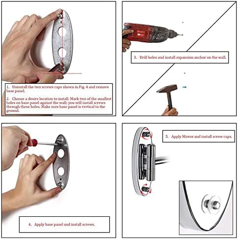 Durable Double-Sided Swivel Makeup Mirror wall-mounted 3X Magnification