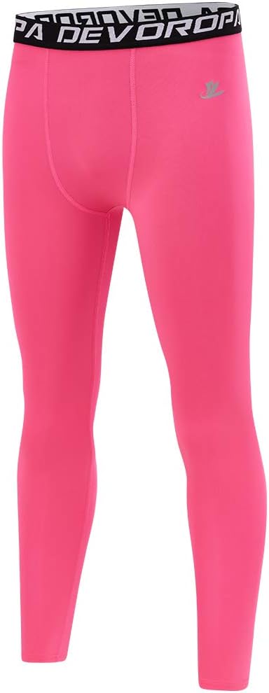 DEVOROPA Youth Boys Compression Leggings Thermal Tights