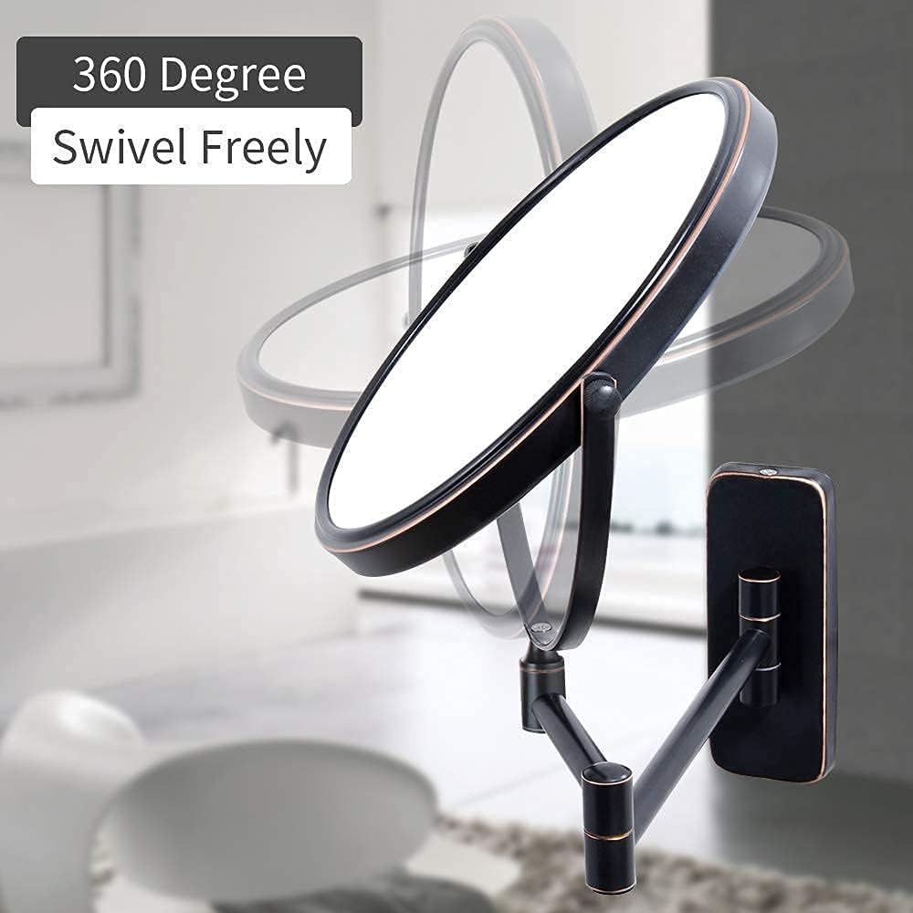 5X Magnifying Wall-Mounted Makeup Mirror with 360 Rotation for Beauty Lovers