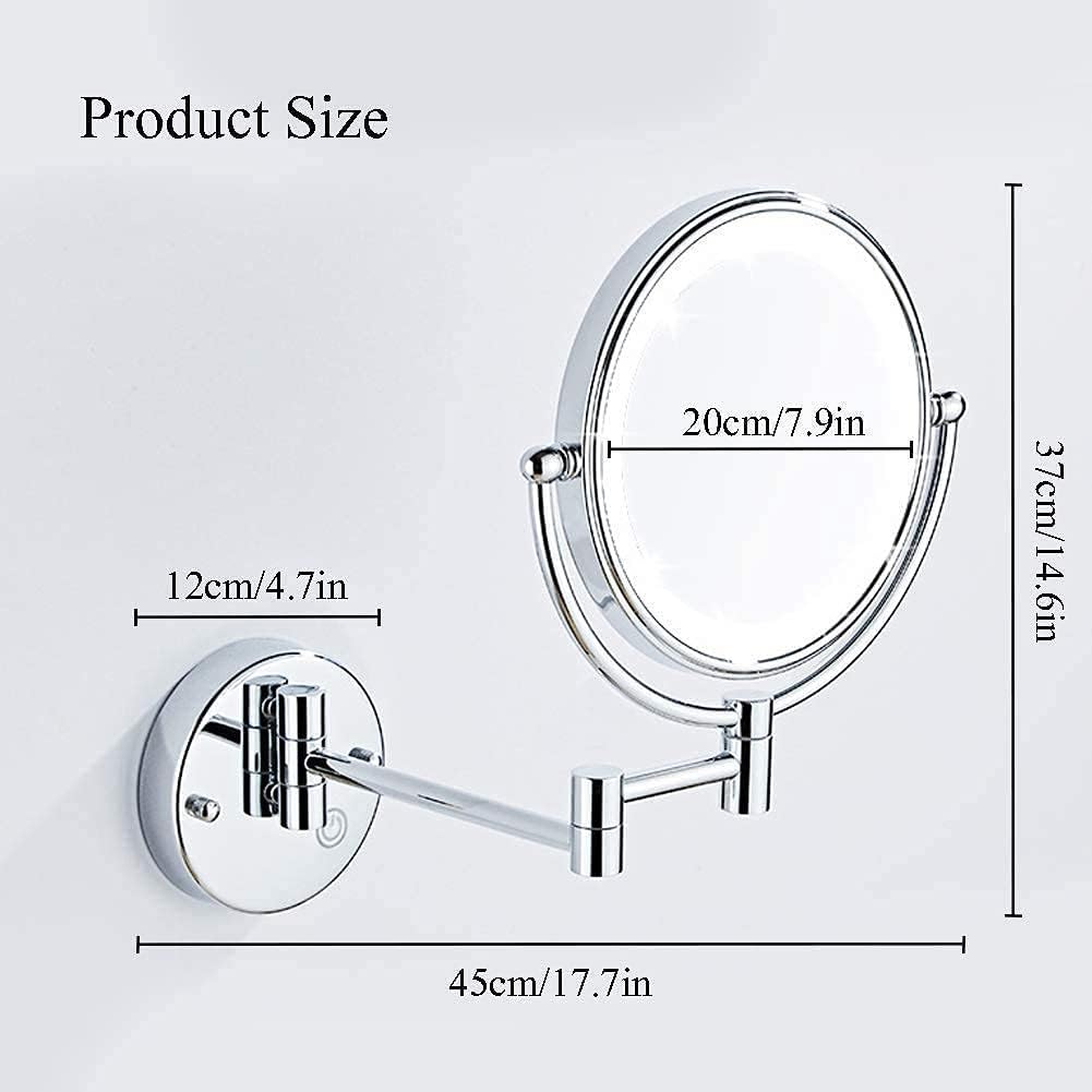 Makeup Mirror 8 with 360 Rotation and Matte Black