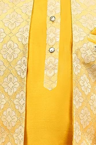 Bollywood Kids Ethnic Silk Blend Traditional Wear Sharkuri Set White-Blue