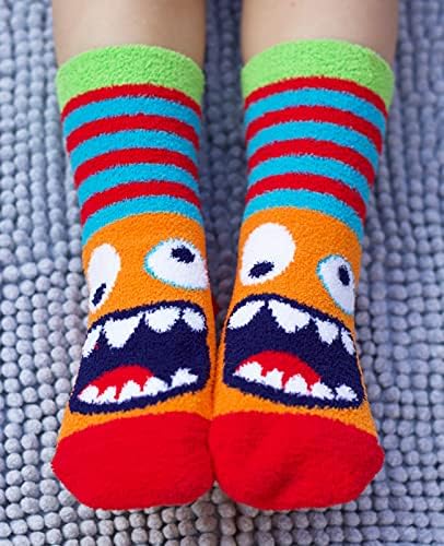 Perfect slipper socks for boys fuzzy non-skid