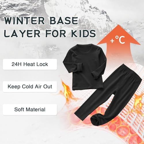 American Trends Thermal Underwear Set for Kids Warm Comfy and Durable Perfect for Winter Activities and Gifts