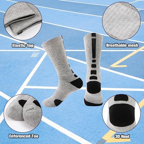 Premium Stretch Boys Crew Socks for Basketball Soccer and More