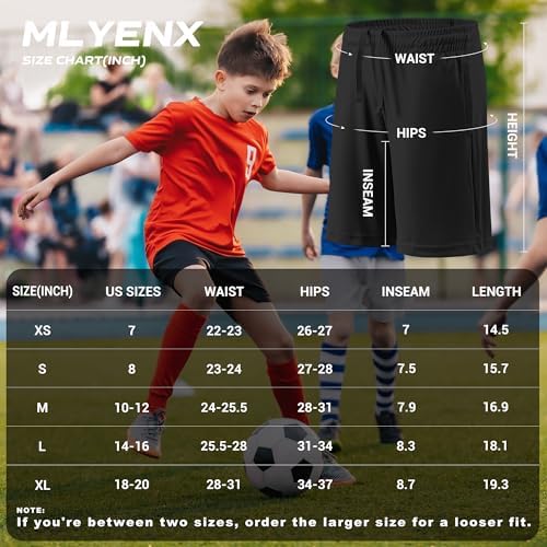 5 Pack Boys Athletic Shorts Quick Dry Active Performance