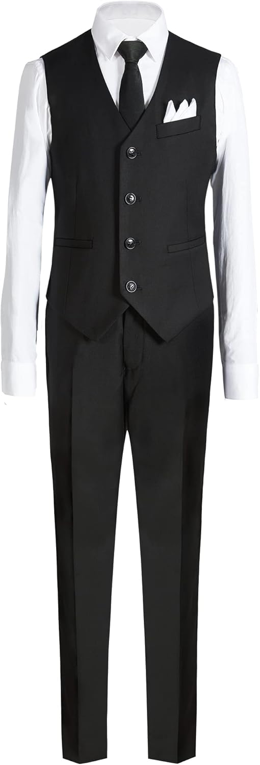 Marvelous Kids Boys Slim-Fit Formal Suit Set 5-Piece Jacket Pants More