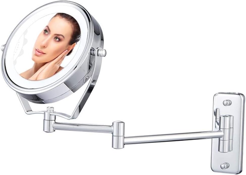 DEIHGE LED Makeup Mirror with 360 Rotating and 5X Magnification