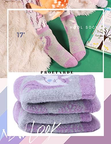 ProEtrade Thick Thermal Wool Socks for Kids 6 Pack