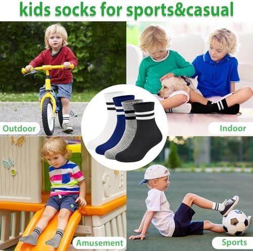 Perfect for Kids Soft Comfortable and Durable Cotton Crew Socks