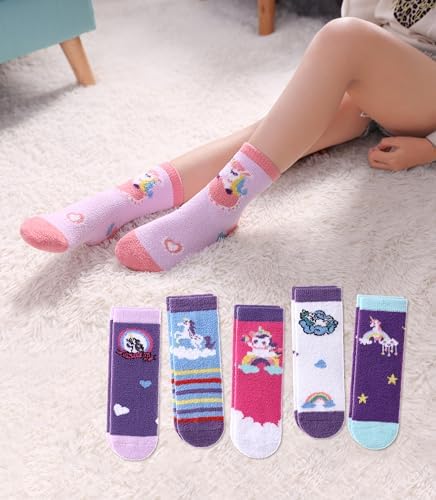 SDBING Kids Fuzzy Socks for Boys Girls Non-Slip Comfy and US-Made