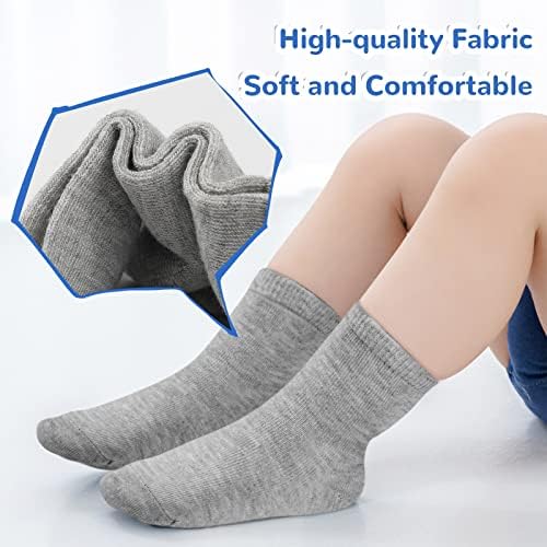 BOOPH 12 Pairs Boys Girls Athletic Crew Socks