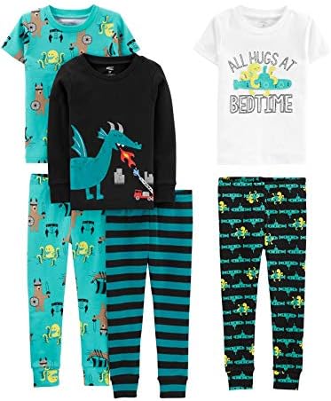 Simple Joys by Carters Boys 6-Piece Snug Fit Cotton Pajama Set 1