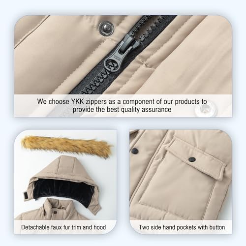 Wulful Boys Winter Coat Waterproof Fleece Lined Parka Jacket