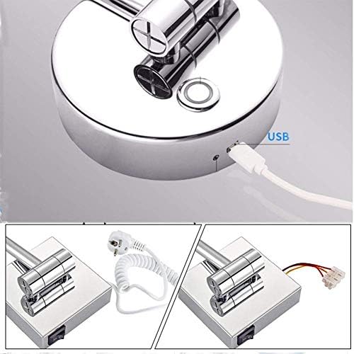 Wall-Mounted Makeup Mirror with 360-Degree Swivel LED Lights