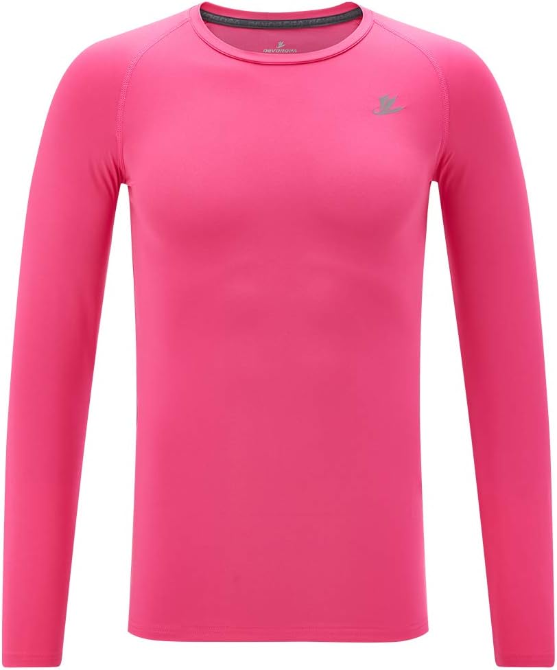 DEVOROPA Boys Compression Shirt Quick Dry Sports Baselayer Long Sleeve for Baseball Football