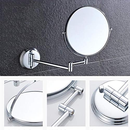LCARY 3X Magnification Wall Mirror Vanities Two-Sided Swivel Extendable 360 MakeUp Vanity Mirror Silver