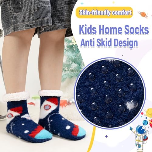 Thick Winter Fuzzy Slipper Socks Kids Men