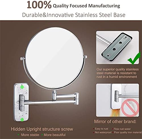NOVOCE Double-Sided Makeup Mirror 7X Magnification Chrome 8 inch