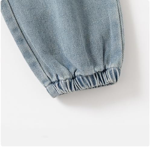 Baby Boys and Girls Denim Cargo Jeans for Toddler Girls and Boys Trendy Stretchy Trousers