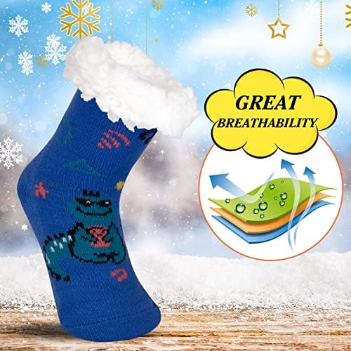 FENELY Winter Fuzzy Slipper Socks for Kids