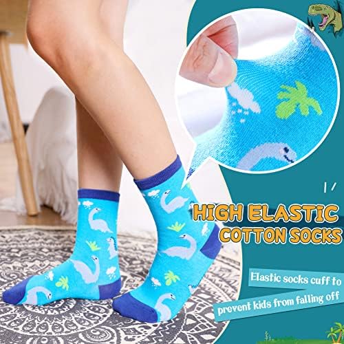 SeeyAN Boys Socks 6 Pair Funny Cartoon Space Dinosaur Crazy Socks