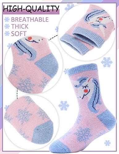 ProEtrade Thick Thermal Wool Socks for Kids 6 Pack