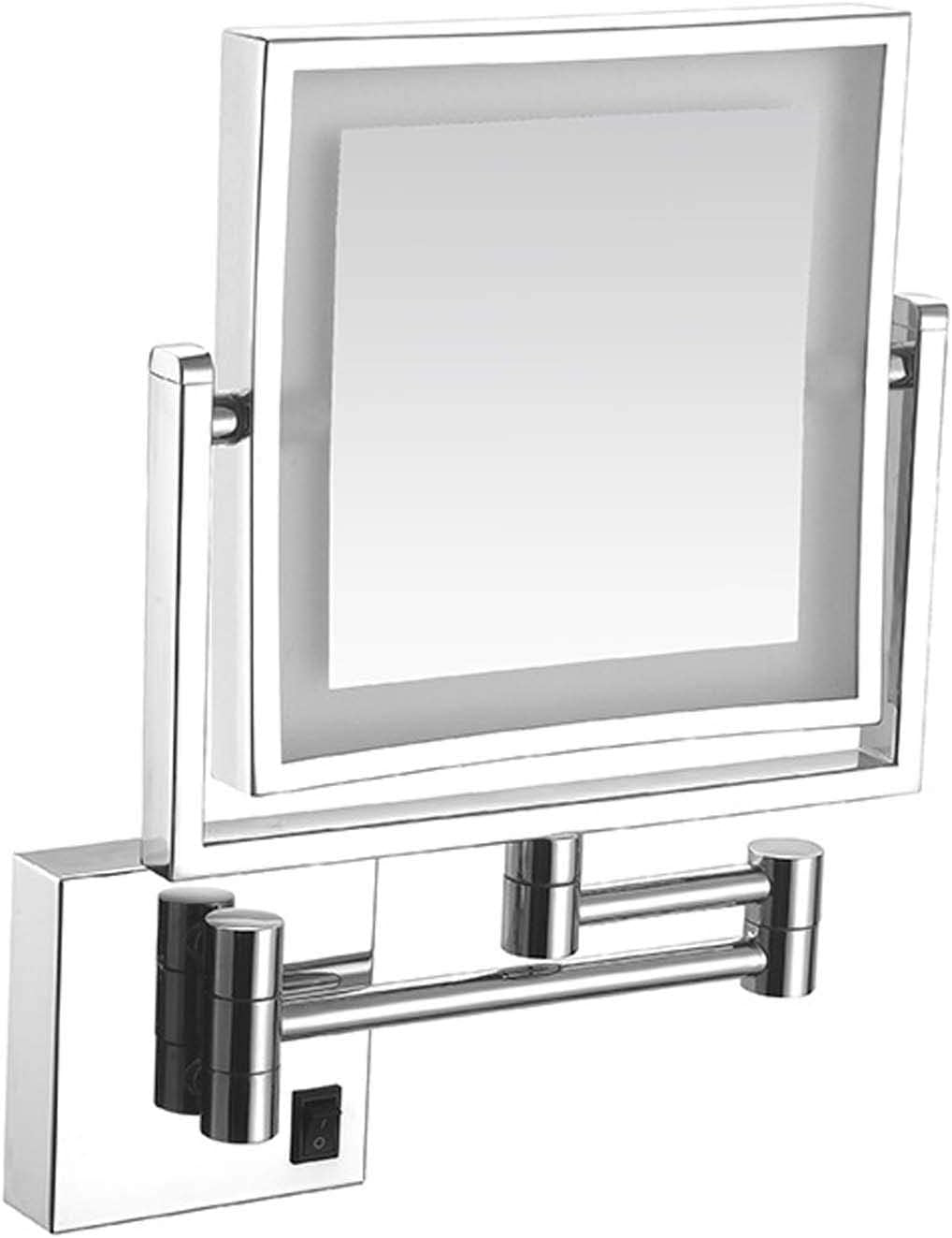 8 Inch LED Wall Mounted Makeup Mirror with 3X Magnification